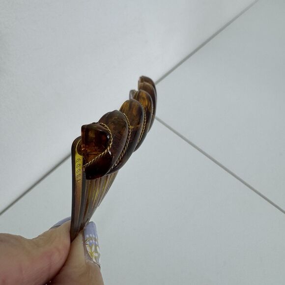 Vintage Goody Side Comb Tortoise USA Twist Gold Wire Braided - Picture 4 of 7